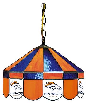 Denver Broncos NFL Licensed 16" Diameter Stained Glass Lamp from Imperial International