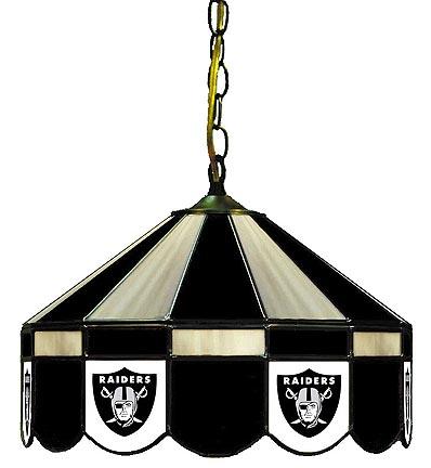 Oakland Raiders NFL Licensed 16" Diameter Stained Glass Lamp from Imperial International