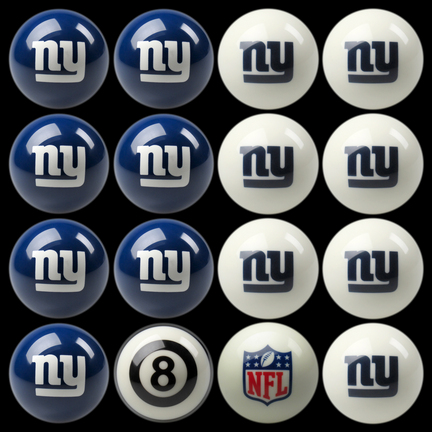 New York Giants NFL Home vs. Away Billiard Balls Full Set (16 Ball Set) by Imperial International