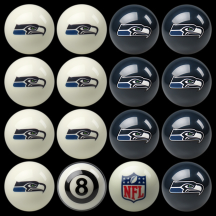 Seattle Seahawks NFL Home vs. Away Billiard Balls Full Set (16 Ball Set) by Imperial International