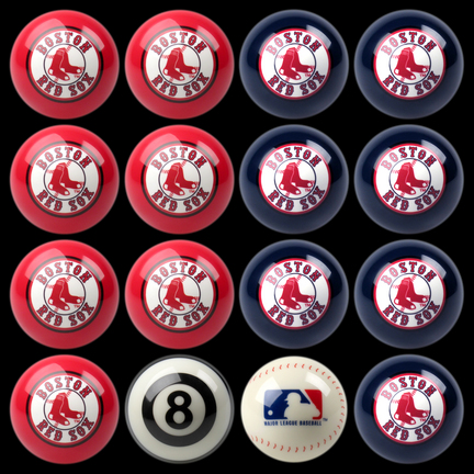Boston Red Sox MLB Home vs. Away Billiard Balls Full Set (16 Ball Set) by Imperial International