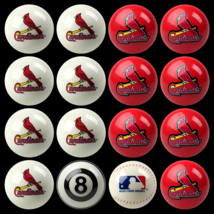 St. Louis Cardinals MLB Home vs. Away Billiard Balls Full Set (16 Ball Set) by Imperial International