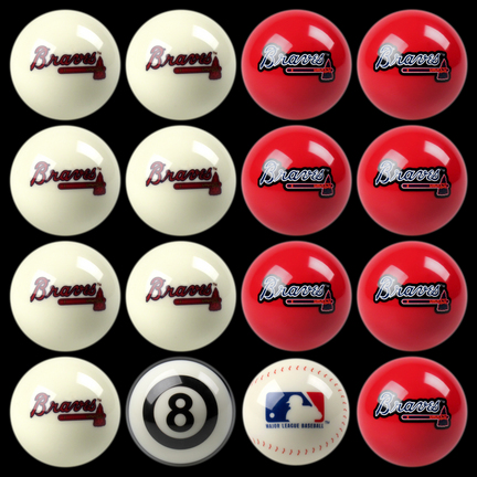 Atlanta Braves MLB Home vs. Away Billiard Balls Full Set (16 Ball Set) by Imperial International