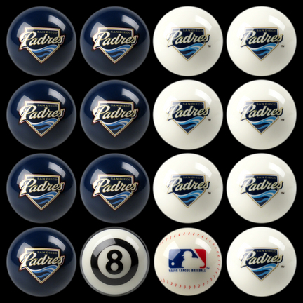 San Diego Padres MLB Home vs. Away Billiard Balls Full Set (16 Ball Set) by Imperial International