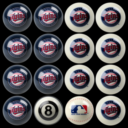 Minnesota Twins MLB Home vs. Away Billiard Balls Full Set (16 Ball Set) by Imperial International