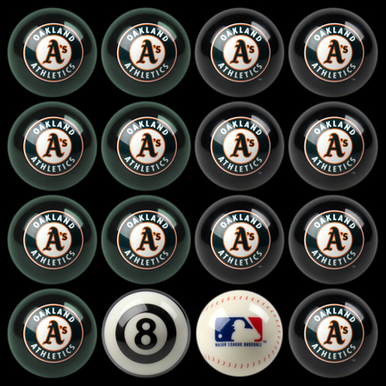 Oakland Athletics MLB Home vs. Away Billiard Balls Full Set (16 Ball Set) by Imperial International