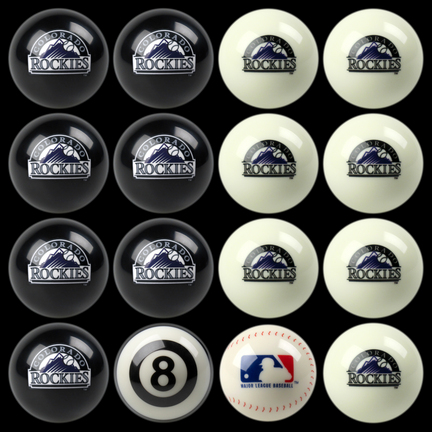 Colorado Rockies MLB Home vs. Away Billiard Balls Full Set (16 Ball Set) by Imperial International