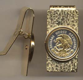 Mexican 10 Centavo “Eagle” Two Toned Coin Hinged Money Clip