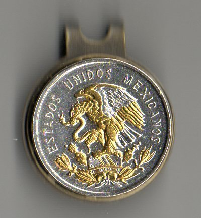 Mexican 10 Centavo "Eagle" Two Tone Coin Ball Marker