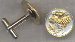 Cook Islands 5 Cent “Hibiscus” Two Tone Coin Cuff Links - 1 Pair