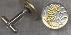 Singapore 10 Cent “Sea Horse” Two Tone Coin Cuff Links - 1 Pair