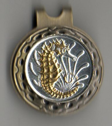 Singapore 10 Cent "Sea Horse" Two Tone Coin Ball Marker