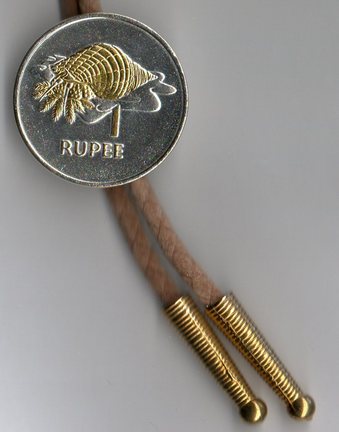 Seychelles 1 Rupee "Conch" Two Tone Coin Bolo Tie