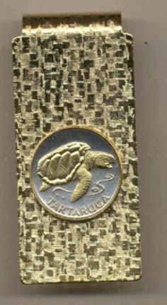 Cape Verde 1 Escudos "Sea Turtle" Two Toned Coin Hinged Money Clip
