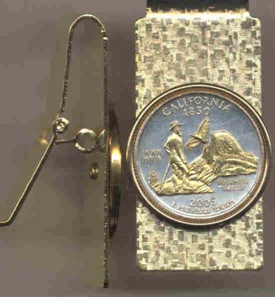 California Two Tone Statehood Quarter Hinged Money Clip