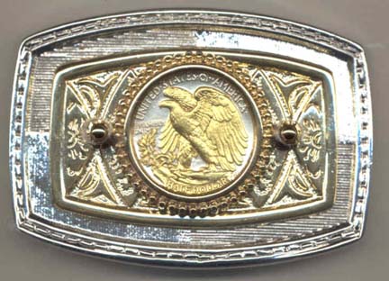 Reverse Walking Liberty Half Dollar (1916-1947) Two Tone U.S. Coin Belt Buckle