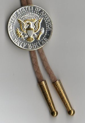 U.S. Kennedy Half Dollar Reverse Two Tone Coin Bolo Tie