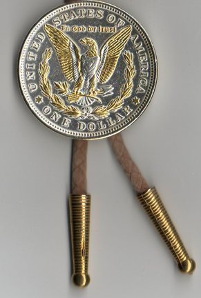 U.S. Morgan Silver Dollar Reverse Two Tone Coin Bolo Tie