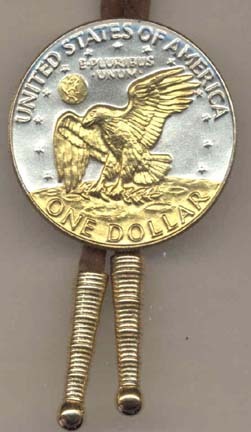 Eisenhower Dollar Two Tone U.S. Coin Bolo Tie