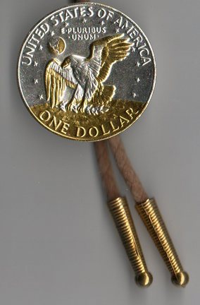 U.S. Eisenhower Dollar Reverse Two Tone Coin Bolo Tie