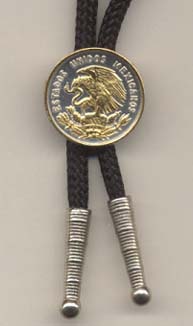 Mexican 10 Centavo “Eagle” Two Tone Coin Bolo Tie