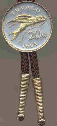 Tuvalu 20 Cent "Flying Fish" Coin Bolo Tie