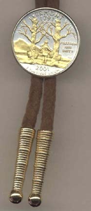 Vermont Two Tone Statehood Quarter Bolo Tie