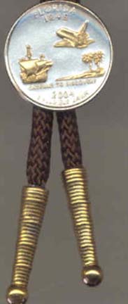 Florida Two Tone Statehood Quarter Bolo Tie