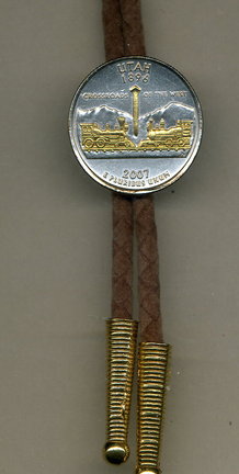 Utah Two Tone Statehood Quarter Bolo Tie