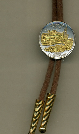 Arizona Two Tone Statehood Quarter Bolo Tie