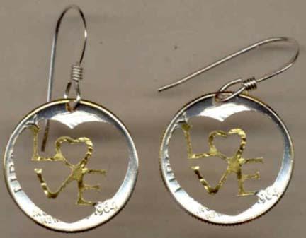 U.S. Dime Two Toned Coin Cut Out Earrings