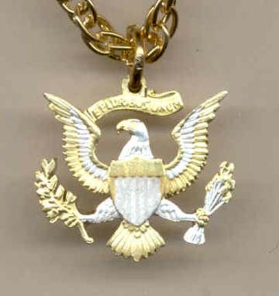 Kennedy Eagle Half Dollar (No Rim) Two Tone Coin Cut Out with 18" Chain