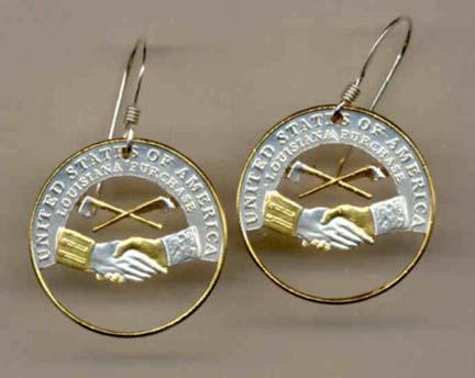 New Jefferson Nickel "Peace Medal" (2004) Two Toned Coin Cut Out Earrings
