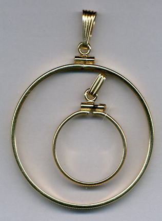 Plain Edge Gold Filled Coin Necklace Bezel / Pendant (Silver Dollar Size)