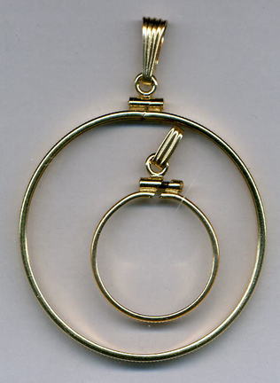 Plain Edge Gold Filled Coin Necklace Bezel / Pendant (Nickel Size)