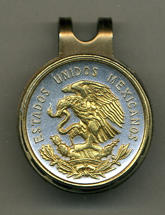 Mexican 10 Centavo "Eagle" Two Tone Coin Golf Ball Marker