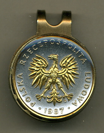 Polish 5 Zlotych "Eagle" Two Tone Coin Golf Ball Marker