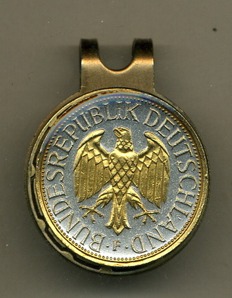 German 1 Mark "Eagle" Two Tone Coin Golf Ball Marker