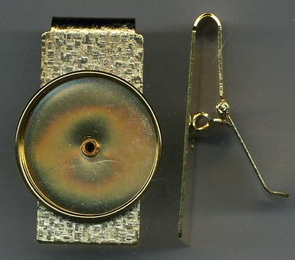 Gold Plated Hinged Money Clip (Quarter Size)