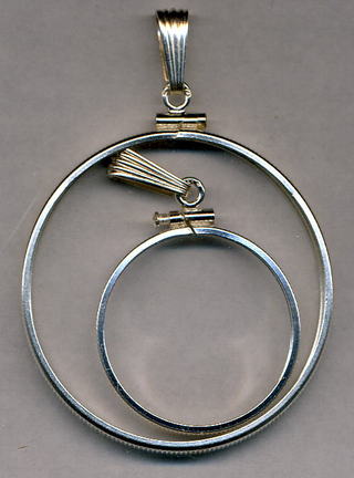 Plain Edge Sterling Silver Coin Necklace Bezel / Pendant (Half Dollar Size)