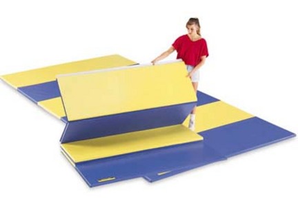 5' x 10' 2" Bonded Foam Red / Royal Blue Folding Mat