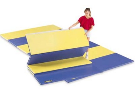 4' x 8' 2" Bonded Foam Red / Royal Blue Folding Mat