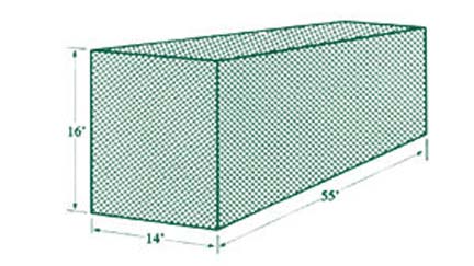 JUGS&reg; #3 Slow Pitch Softball Batting Cage Net (191 lb. Breaking-Strength Nylon Twine)