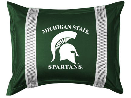 Michigan State Spartans Pillow Sham from "The Sidelines Collection" by Kentex