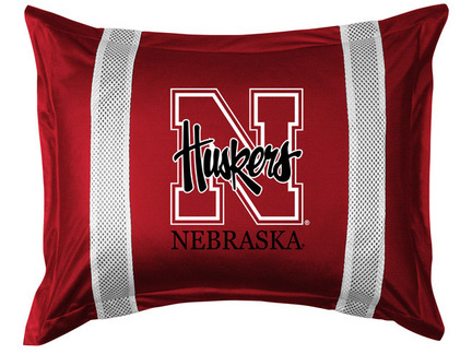 Nebraska Cornhuskers Pillow Sham from "The Sidelines Collection" by Kentex