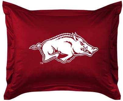 Arkansas Razorbacks Coordinating Pillow Sham from "The Locker Room Collection" by Kentex