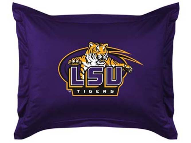 Louisiana State (LSU) Tigers Coordinating Pillow Sham from "The Locker Room Collection" by Kentex