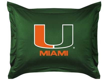 Miami Hurricanes Coordinating Pillow Sham from "The Locker Room Collection" by Kentex
