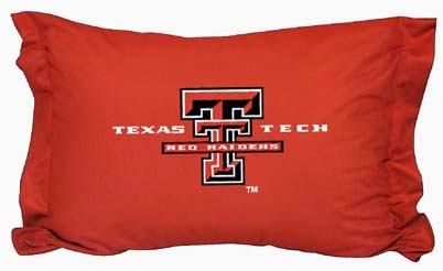 Texas Tech Red Raiders Coordinating Pillow Sham from "The Locker Room Collection" by Kentex