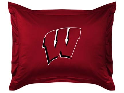 Wisconsin Badgers Coordinating Pillow Sham from "The Locker Room Collection" by Kentex